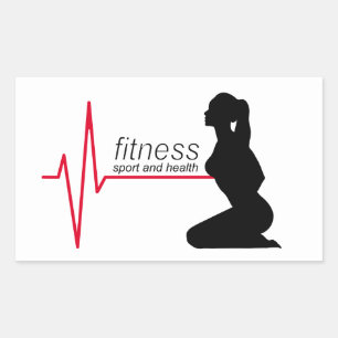 Sticker Rectangulaire Fitness girl