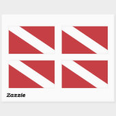 Sticker Rectangulaire Flag de Diver Down (Feuille)