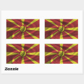 Sticker Rectangulaire Flag de Macedonia (Feuille)