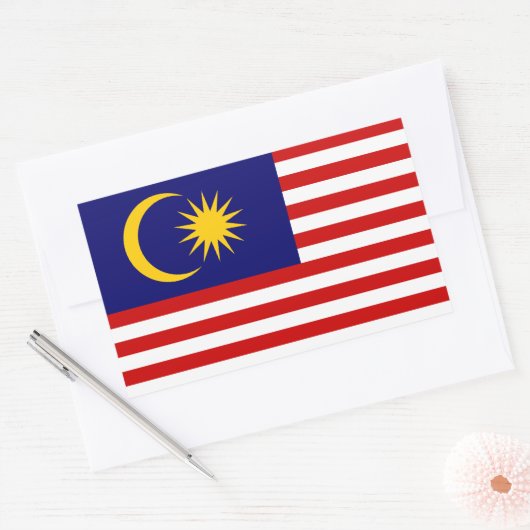 Sticker Rectangulaire Flag malaisien (Enveloppe)