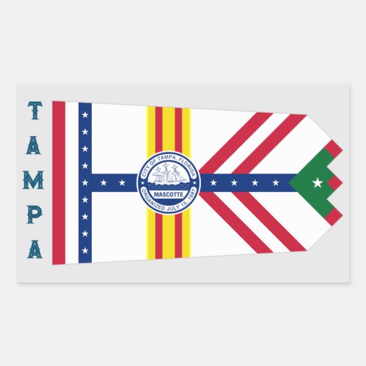 Sticker Rectangulaire Flag of Tampa, Floride (Devant)