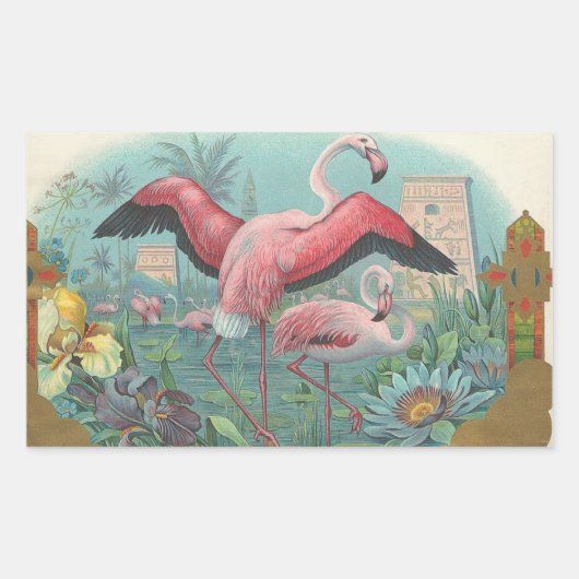 Sticker Rectangulaire Flamant rose (Devant)