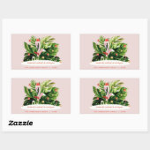 Sticker Rectangulaire Flamant rose botanique de palme moderne de Noël tr (Feuille)