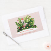 Sticker Rectangulaire Flamant rose botanique de palme moderne de Noël tr (Enveloppe)