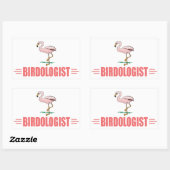 Sticker Rectangulaire Flamant rose drôle (Feuille)