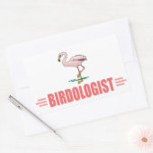 Sticker Rectangulaire Flamant rose drôle (Enveloppe)