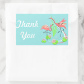 Sticker Rectangulaire Flamant rose Fandango Duo Happy Anniversaire autoc (Sac)