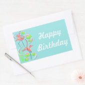 Sticker Rectangulaire Flamant rose Fandango Slim Duo Happy Anniversaire (Enveloppe)