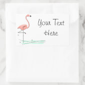 Sticker Rectangulaire Flamant rose Ocean Texte rectangle (Sac)