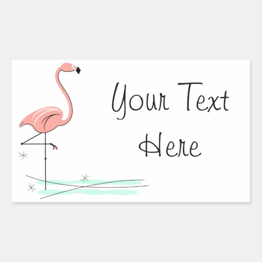 Sticker Rectangulaire Flamant rose Ocean Texte rectangle (Devant)