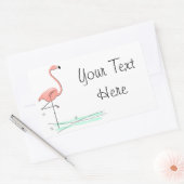 Sticker Rectangulaire Flamant rose Ocean Texte rectangle (Enveloppe)