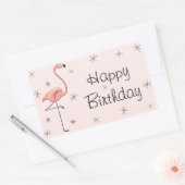 Sticker Rectangulaire Flamant rose rose joyeux rectangle d'anniversaire (Enveloppe)