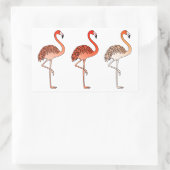 Sticker Rectangulaire Flamants roses couleur corail (Sac)