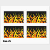 Sticker Rectangulaire Flames de course Orange classique en feu (Feuille)