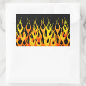 Sticker Rectangulaire Flames de course Orange classique en feu (Sac)