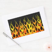 Sticker Rectangulaire Flames de course Orange classique en feu (Enveloppe)