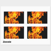 Sticker Rectangulaire Flamme orange (Feuille)