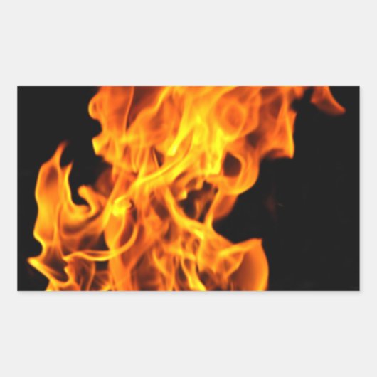 Sticker Rectangulaire Flamme orange (Devant)
