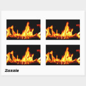 STICKER RECTANGULAIRE FLAMMES (Feuille)