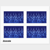 Sticker Rectangulaire Flammes cool Blue Racing (Feuille)