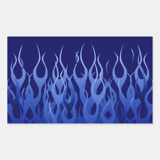 Sticker Rectangulaire Flammes cool Blue Racing (Devant)
