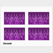 Sticker Rectangulaire Flammes de course violet cool Flames de broches (Feuille)