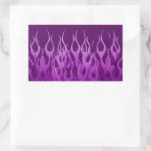 Sticker Rectangulaire Flammes de course violet cool Flames de broches (Sac)