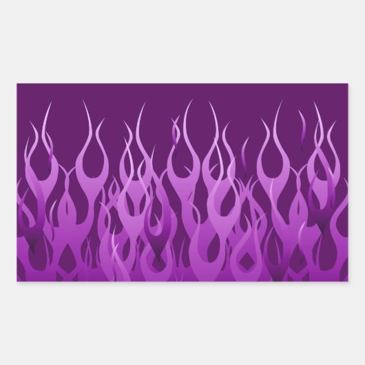 Sticker Rectangulaire Flammes de course violet cool Flames de broches (Devant)