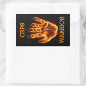 Sticker Rectangulaire Flammes/mains...CRPS (Sac)