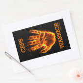 Sticker Rectangulaire Flammes/mains...CRPS (Enveloppe)