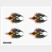 Sticker Rectangulaire Flammes tribales Phoenix Firebird (Feuille)