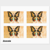 Sticker Rectangulaire Flapper Butterfly Flying Woman Illustration (Feuille)