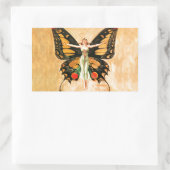 Sticker Rectangulaire Flapper Butterfly Flying Woman Illustration (Sac)