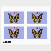 Sticker Rectangulaire Flapper Butterfly Flying Woman Illustration (Feuille)