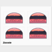 Sticker Rectangulaire Flathead Lake Montana Red Sunrise (Feuille)