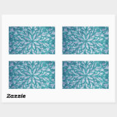 Sticker Rectangulaire Fléau de neige bleu turquoise (Feuille)