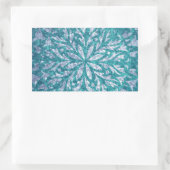 Sticker Rectangulaire Fléau de neige bleu turquoise (Sac)