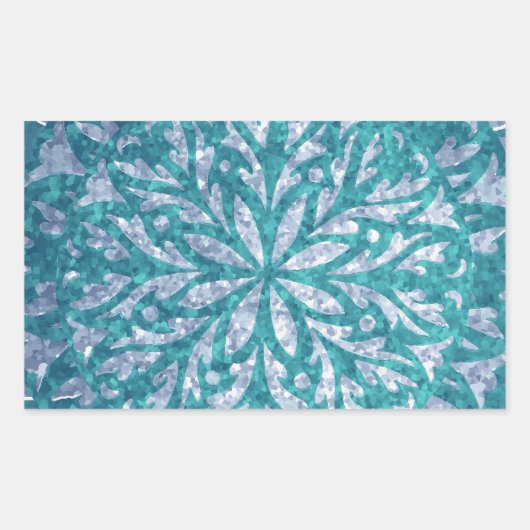 Sticker Rectangulaire Fléau de neige bleu turquoise (Devant)