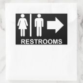 Sticker Rectangulaire Flèche de signalisation de toilettes (Sac)