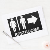 Sticker Rectangulaire Flèche de signalisation de toilettes (Enveloppe)