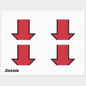 Sticker Rectangulaire Flèche rouge (Feuille)