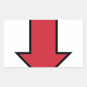 Sticker Rectangulaire Flèche rouge (Devant)