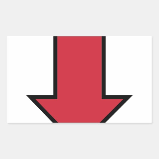 Sticker Rectangulaire Flèche rouge (Devant)