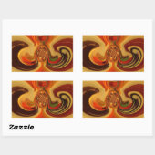 Sticker Rectangulaire Flèches Abstraites avec Teardrop Center Art Print (Feuille)
