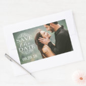 Sticker Rectangulaire Flèches blanches modernes | Photo Personnalisée En (Enveloppe)