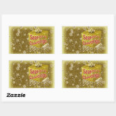 Sticker Rectangulaire Flèches de neige et cadeaux (Feuille)