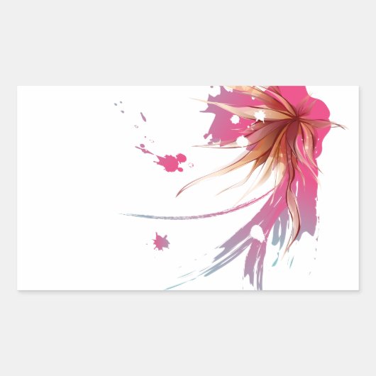 Sticker Rectangulaire Fleur Abstraite d'Hibiscus (Devant)