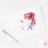Sticker Rectangulaire Fleur Abstraite d'Hibiscus (Enveloppe)