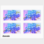 Sticker Rectangulaire Fleur arc-en-ciel de l'oubli-moi-non (Feuille)