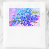 Sticker Rectangulaire Fleur arc-en-ciel de l'oubli-moi-non (Sac)